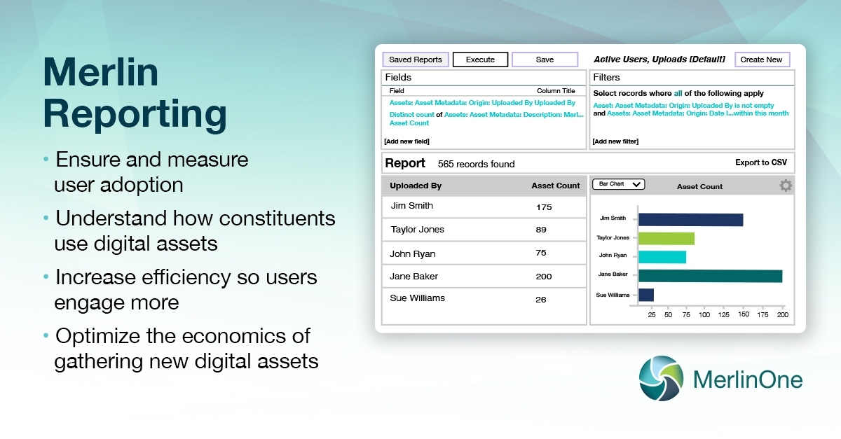 Easily track and measure your DAM data with ad-hoc reporting and analytics. Make critical data discoveries that help you increase DAM efficiency and usefulness. Learn more about Merlin Reporting: hubs.ly/H0T92Vq0 📊