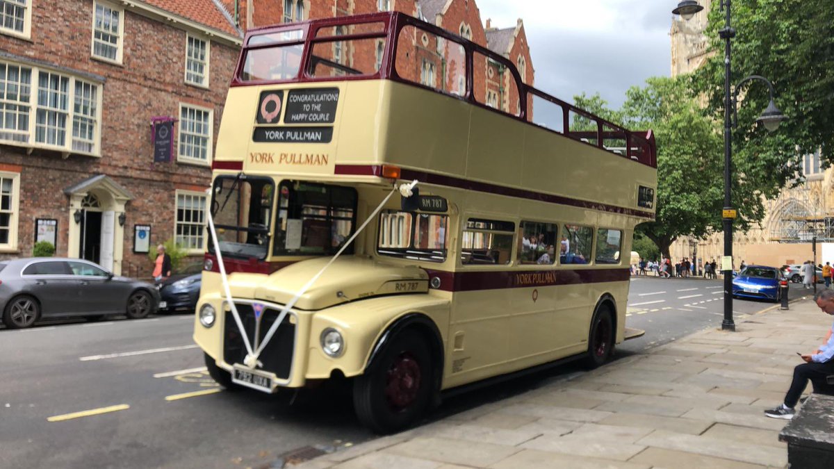 YorkPullmanBus's tweet photo. Wedding Bells 🔔 rang today in York, the chariot of choice was our open top Routemaster
Congratulations to the happy couple from us all at York Pullman HQ #weddingtransport 🤵♂️👰♀️🚌
📞 01904622992
📧 sales@yorkpullmanbus.co.uk
💻https://t.co/GPhlHaj3oO https://t.co/PJG4TzMH3n
