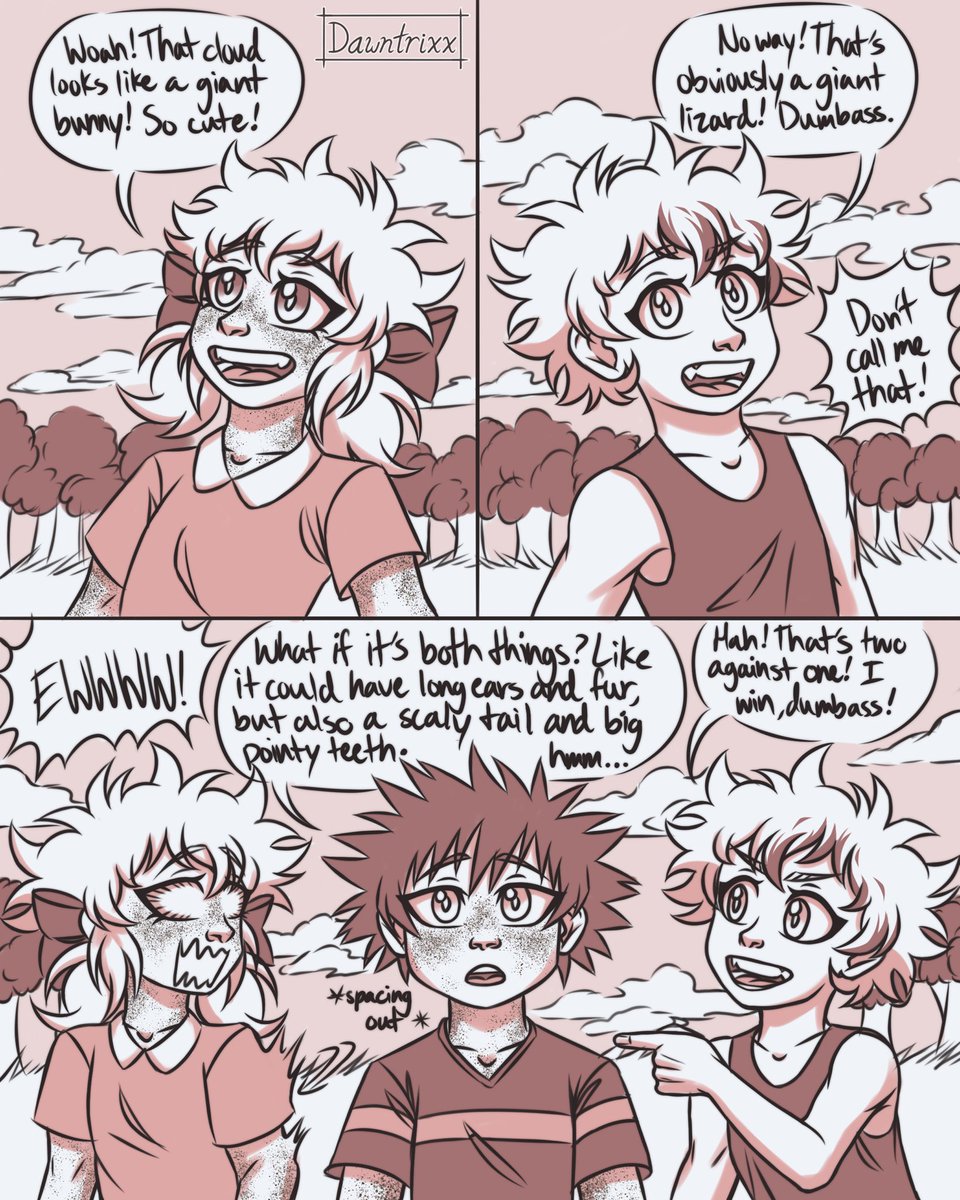 dawntrixx's tweet photo. Twinstarsweek Day 3: Family + Childhood. Keiho, Kasai, and Koushi are looking up at the clouds and talking about what each one looks like. It’s sibling things. #TwinStarsWeek2021 #twinstarsweek #bakudeku #bkdk #katsudeku #ktdk #mha #bnha https://t.co/uX4aACRPiA