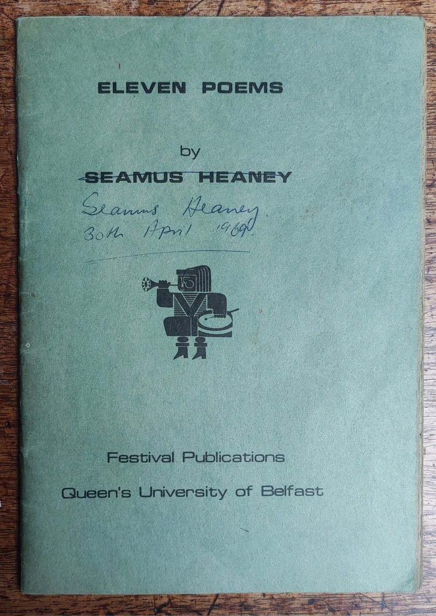 my mother tells this story

late 60s in a Dublin bookshop, she is asking for this pamphlet

which they didn't have

man behind her in the line taps her on the shoulder &amp; says "I'm Heaney. I've a box of them out in the car"

a VW parked out on Nassau St.

&amp; he gave her this one