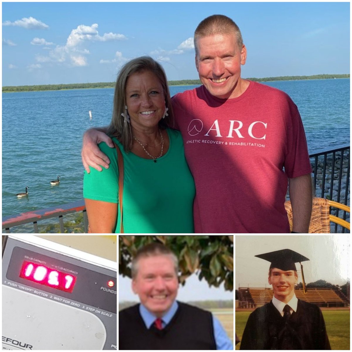 BrandonJacks73's tweet photo. Graduate @MadillWildcat 1991=125 lbs thin &amp; unhealthy 
April 2021, tie= 225 lbs heaviest and unhealthy 
July 2021 @arcrecoveryok shirt with my sister = 185 lbs and the healthiest I have ever been in my life with good health eating habits and consistency in exercise 
God is good! https://t.co/U6JdwutMr8