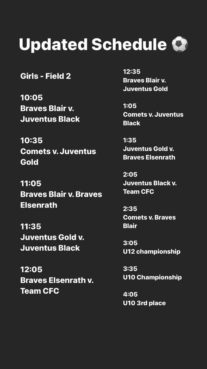 Updated Schedule for CORE 4v4 Classic