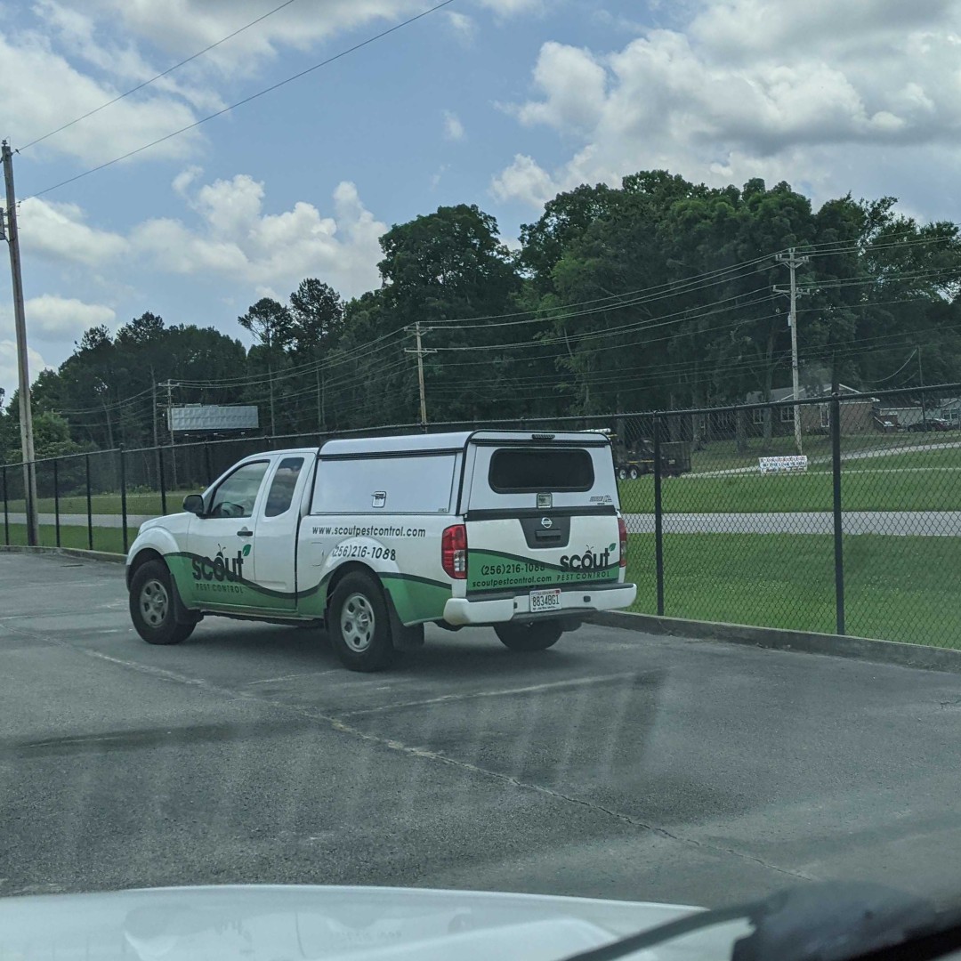 ScoutPest's tweet photo. Have you seen the Scout trucks out in your neighborhood? We service every day throughout the Tennessee Valley to protect homes, businesses and families. https://t.co/vhGy4KWMtg