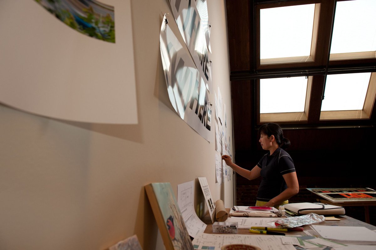 Our summer 2022 artist residency program is for artists who have obligations that keep them from residencies during the traditional school year. Parents and educators, apply by August 15!

mccollcenter.org/apply

Jackie Chang in her studio at McColl Center, summer 2012.