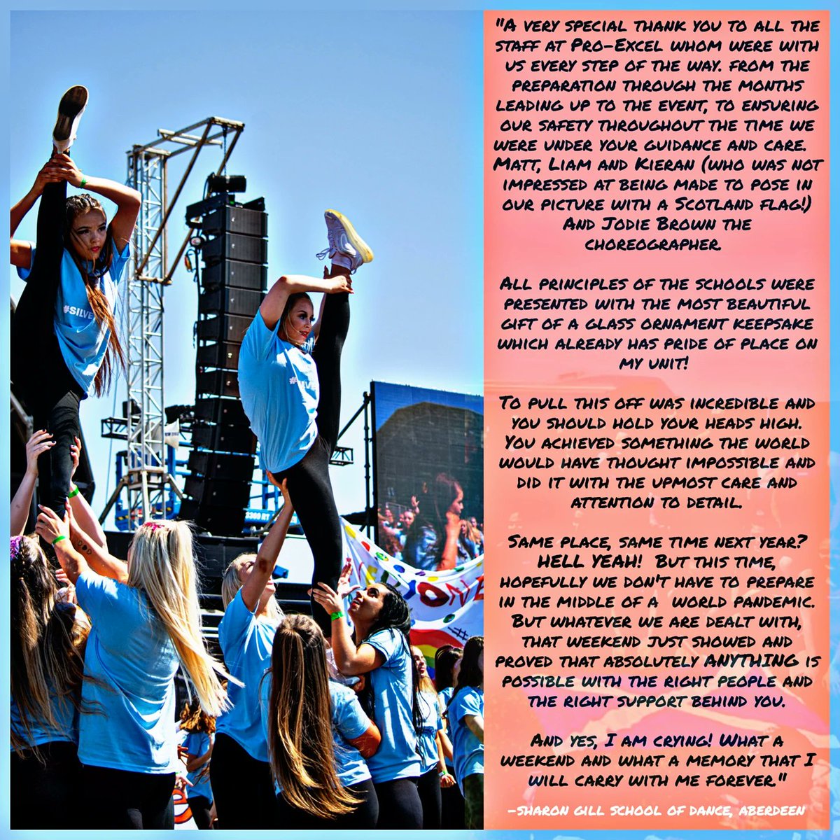 More beautiful words from <a href="/sharongilldance/">Sharon Gill</a>... 🏴󠁧󠁢󠁳󠁣󠁴󠁿

You were all a pleasure to work with and we can't wait to have you all onboard for future events!🖤

#ProExcel 
#WeSayThankYou 
#WeDanceAsOne