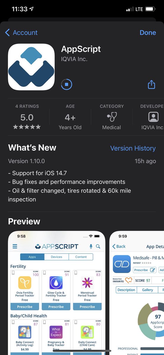 mkrupnic's tweet image. Version 1.10.0 shipped! Like plants mobile apps need constant love and care. Don’t forget you 60,000 mile recommended maintenance! #mHealth #AppPrescribing #iOS @IQVIA_global @_AppScript
