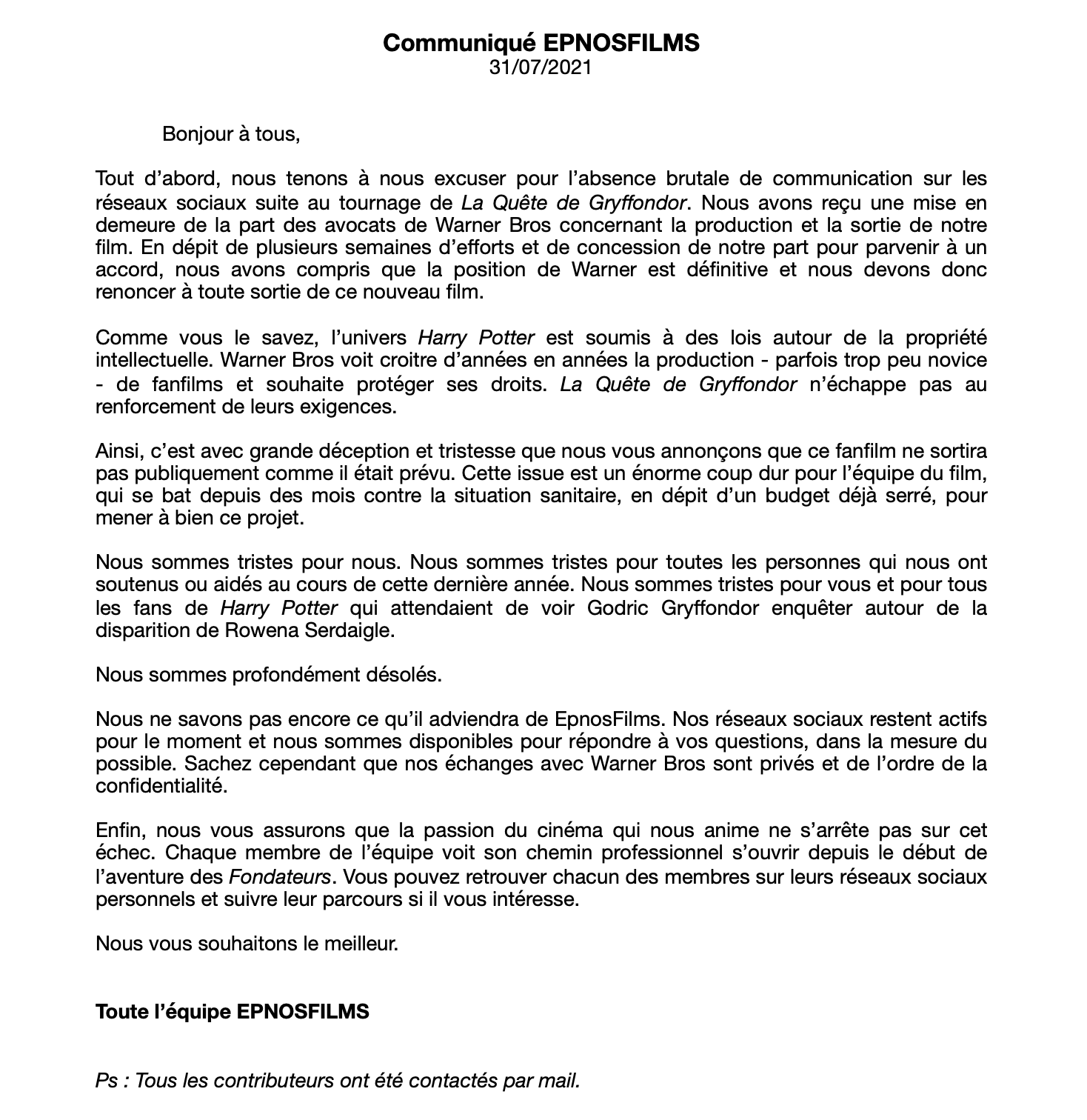 Patrocle on Twitter "Je ne me suis pas encore exprimée sur l’interdiction de Warner Bros au