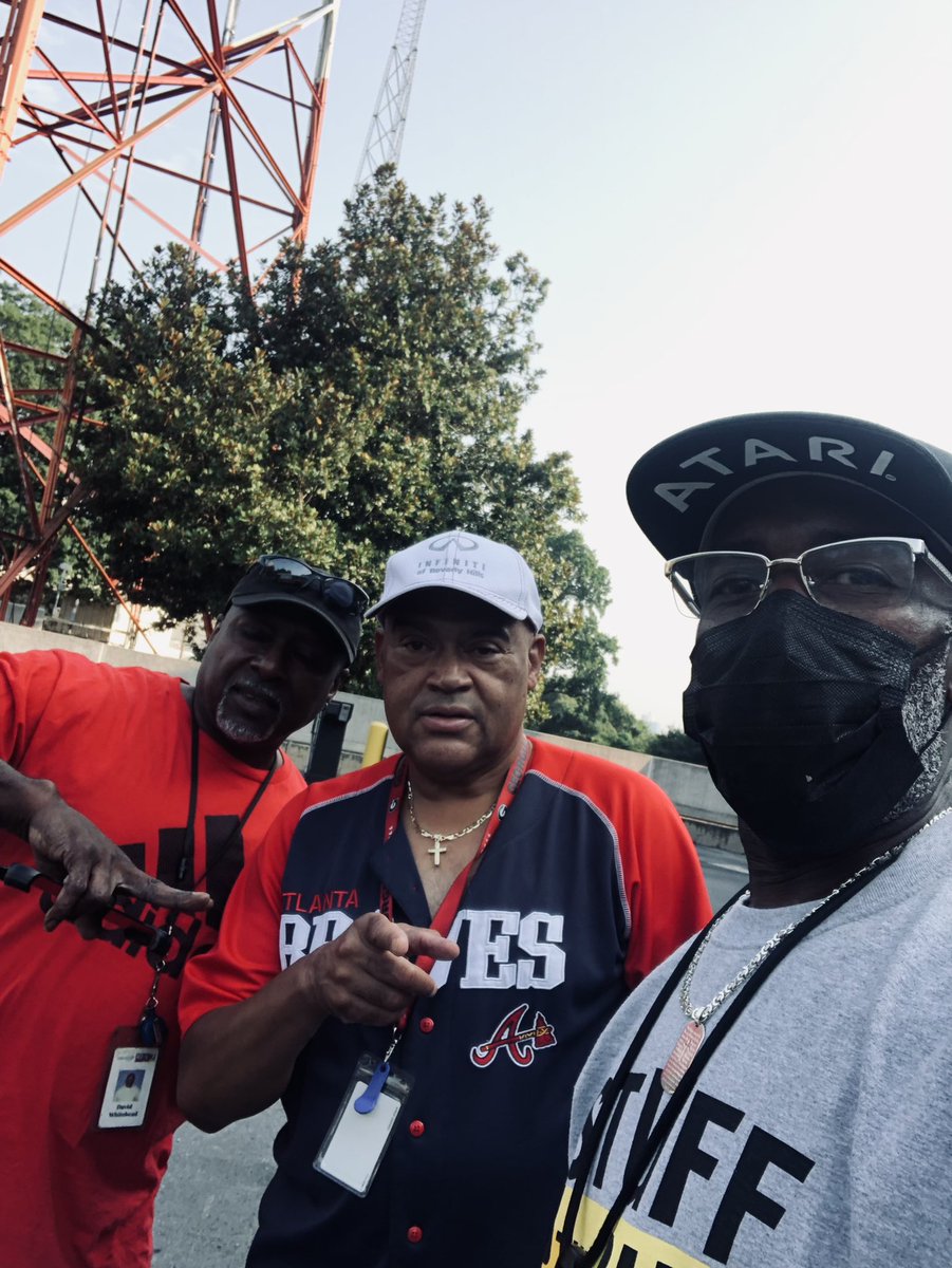 DonnaLampkin's tweet photo. These three @wsbtv team members set up the back #wsbtv parking lot so that you can safely drop off school supplies to #StuffTheBus Thank you David, @DwayneHarden23 and Steve - https://t.co/1KTsJ9gh06