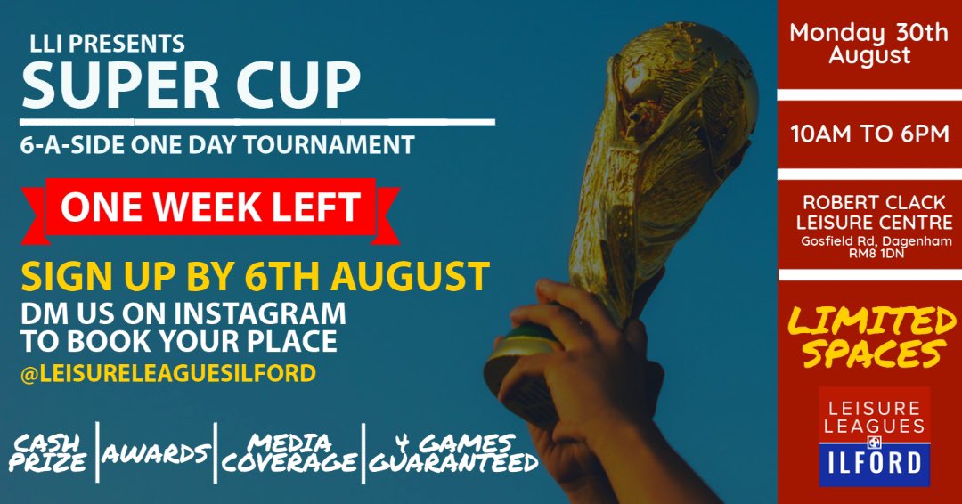 Who's ready?! DM if you're interested in entering a team! 6aside bank holiday tournament!
