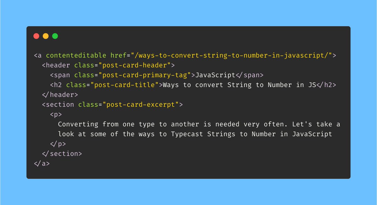 heypankaj_'s tweet image. HTML Tip

Use `contenteditable` attribute on Elements to Edit the Text Content in Browser

 Pro Tip: Set this attribute on `body`, edit the page &amp;amp; save it as HTML again