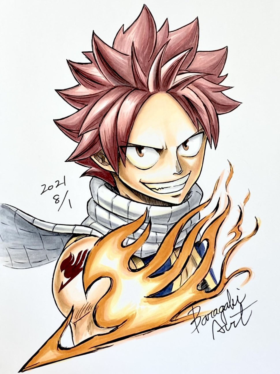Gatto Blu ガットブル いよいよ 夏のど真ん中 本当に真ナツです なので 今回も Fairytail より ナツドラグニル の手描きイラストです フェアリーテイル フェアリーテイルイラスト ナツ ドラグニル Natsudragneel 手描きイラスト