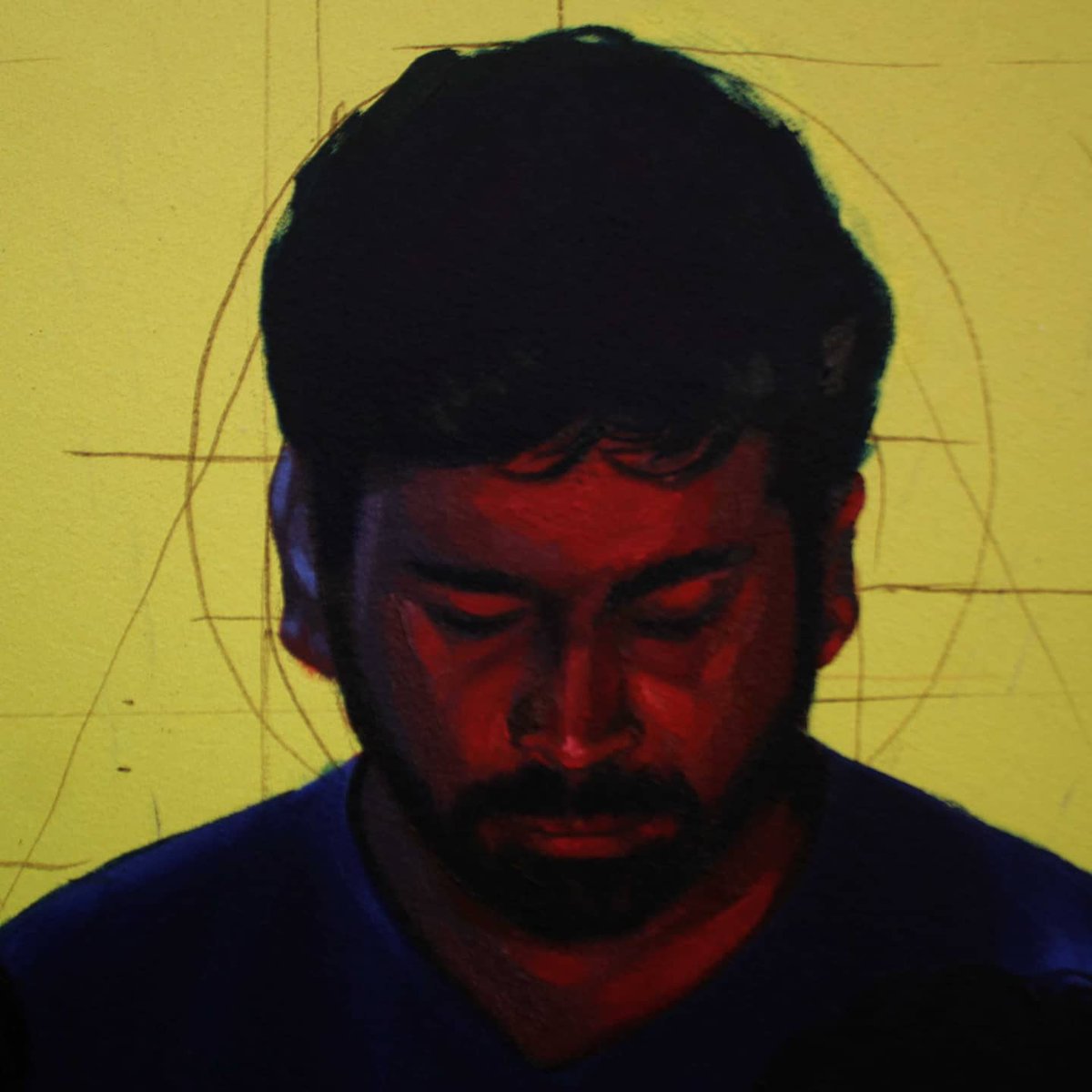 JIMughal5's tweet photo. What's happened, ( Details) oil on canvas, 2021 💛❤️💙 https://t.co/iCSufymD6K