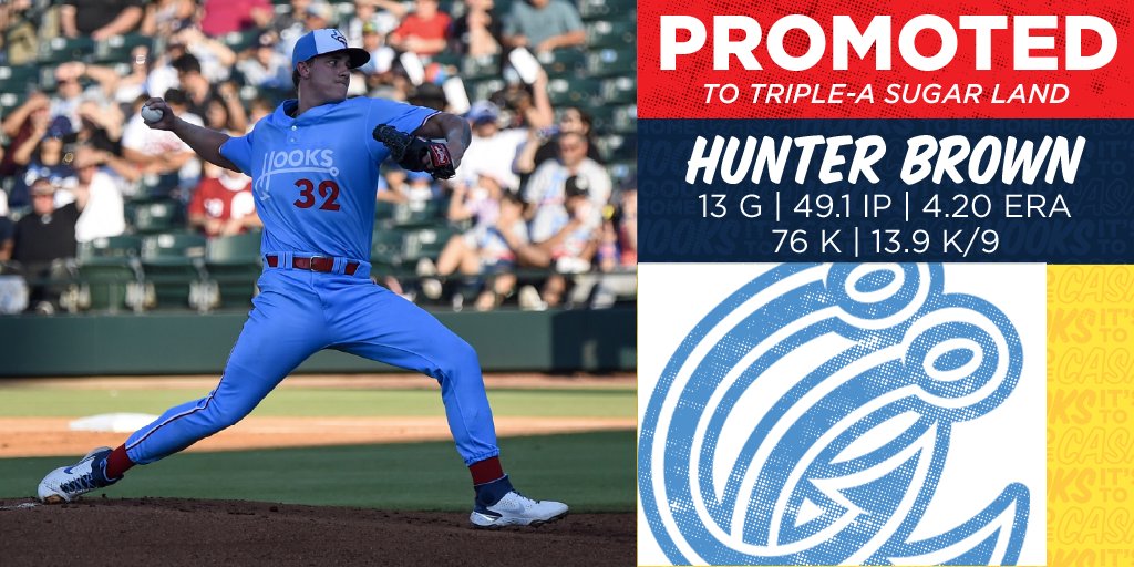 cchooks's tweet photo. Hunter Brown is moving up!

The @astros have promoted the club's No. 3 prospect to Triple-A @SL_Skeeters.

Good luck @xhunterbrownx! https://t.co/zhUdy4ChXV