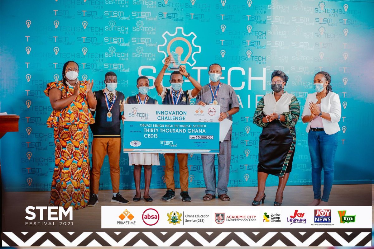Asante_nation's tweet photo. Congratulations to Obuasi Senior High Technical School (Asikafuo) for winning the 2021 National Science-Technology and Innovation Challenge, and to Prempeh College for placing 3rd in the challenge. And a big Kudos to Sekyedumasi Senior High for participating in the challenge. https://t.co/rhYV3ye78O