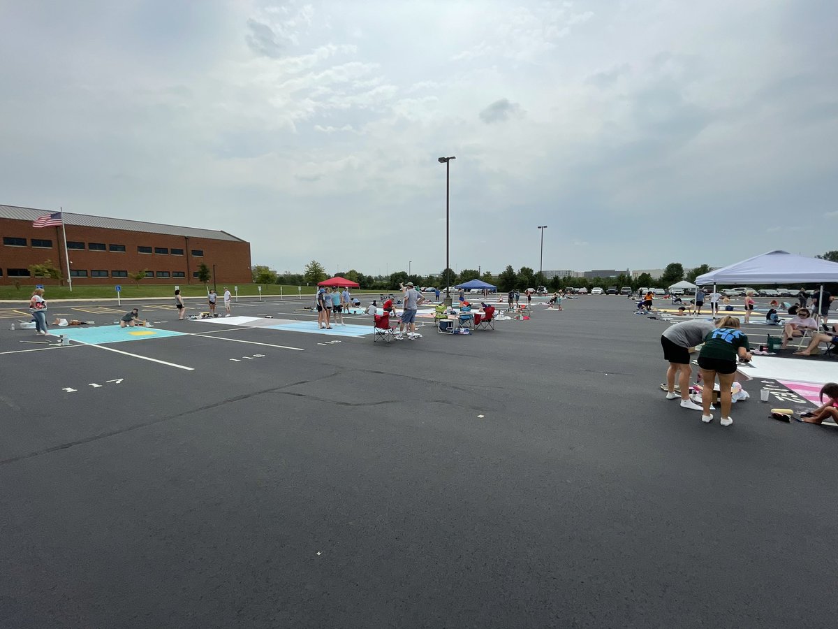 rburn10's tweet photo. Perfect day for our @EAST_HAWKS seniors to paint their parking spots…so, here is the new challenge-submit a design for the principal’s spot and I will pay the winner and @LEHS_PTSO to have it painted https://t.co/vKWC7OpDTL