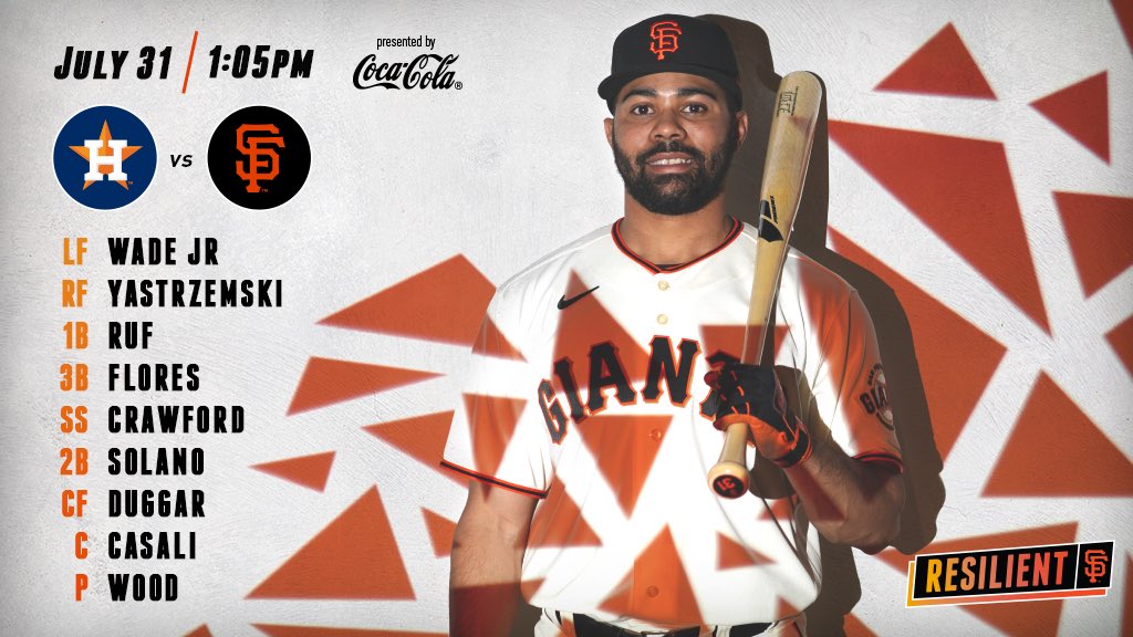 SFGiants's tweet photo. Let’s bounce back
📺: @NBCSAuthentic
📻: @KNBR
🖥: https://t.co/1v5WV5ITvb
#ResilientSF | @CocaCola https://t.co/65MDzD1gqC
