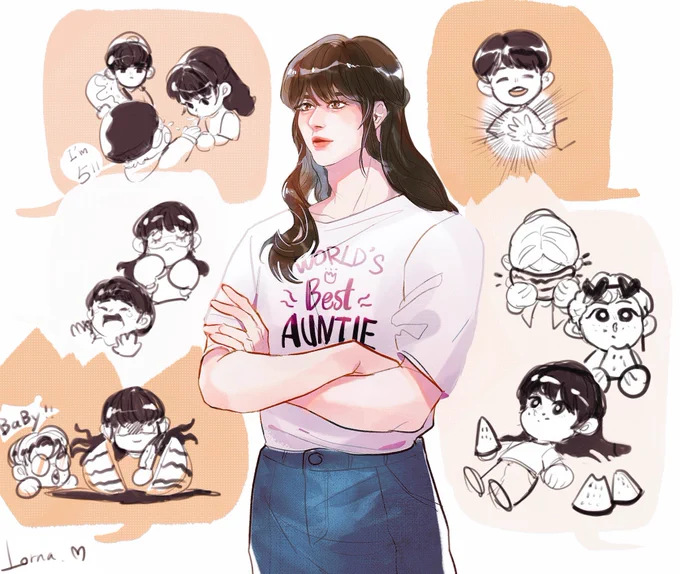auntie lee know🍉🔪🥊💖💖💖
#2021STAYweeK #StrayKids #LeeKnow #skzfanart #SKZFamilyisBack 