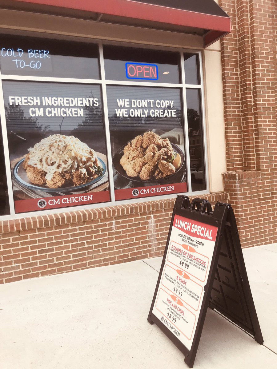 NoVARestaurants's tweet photo. Delicious curry wings and curly fries at CM Chicken in Falls Church, VA. https://t.co/mNmUVUtlhN
