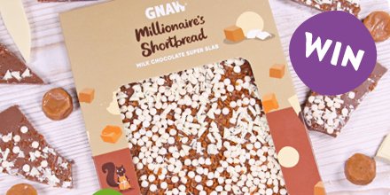 WIN A MILLIONAIRE'S SHORTBREAD SUPER SLAB 🍫
Spoil yourself with our take on the much loved treat Millionaire's Shortbread.
For the chance to win, simply Follow Us & RT!
gnawchocolate.co.uk 
#Win #Giveaway #Competition #GnawChocolate #yum #ChocolateTreat