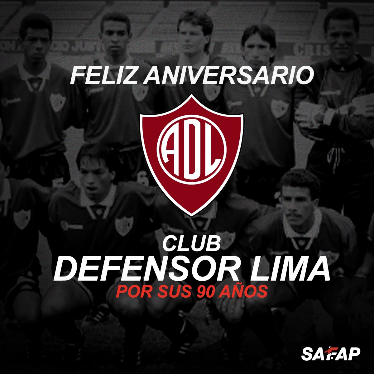 SafapPeru's tweet photo. Felicitamos al club @CA_DefensorLima por su aniversario nº 90. 

#SAFAP #Peú https://t.co/tmv4gh2qdT