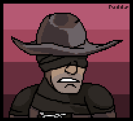 _pudds_'s tweet photo. Wasted no time so here's a #PixelArt portrait of the newest Cross skin! #BrawlhallaArt https://t.co/e1sgLsZmMK