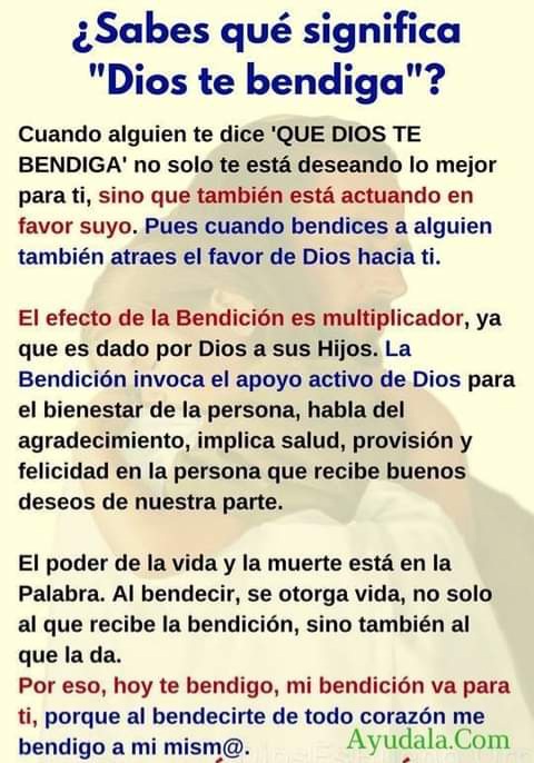 QUE LAS BENDICIONES NOS LLEGUEN A TOD@S.