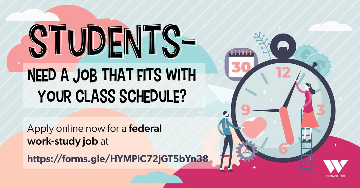 Students, federal work-study positions are available at WCC!

Sign up today! #KeepMovingForward #WeAreWayne
🔗: zcu.io/KNpw