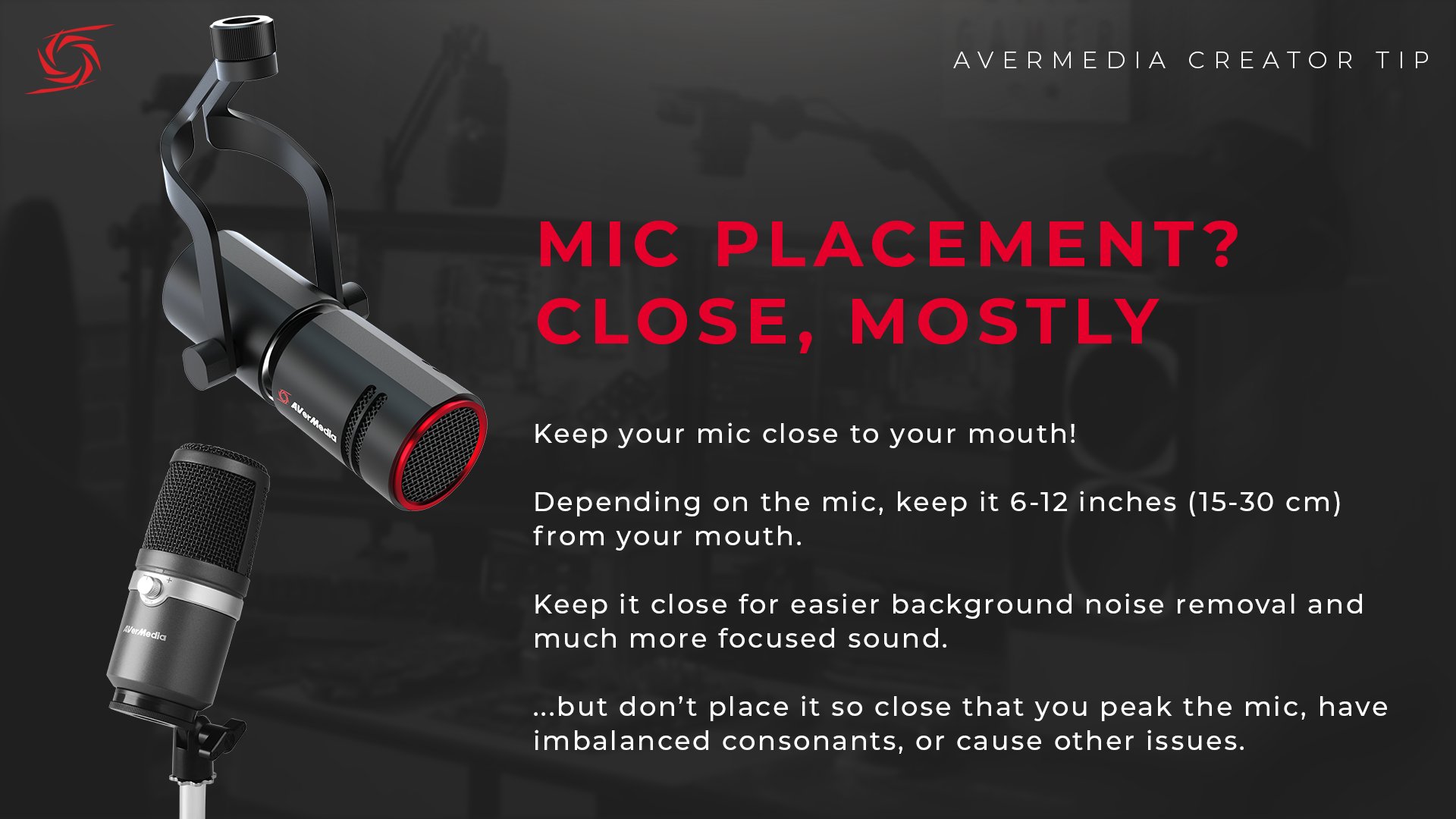 AVerMedia on Twitter "Today's CreatorTip Mic Placement Keep your