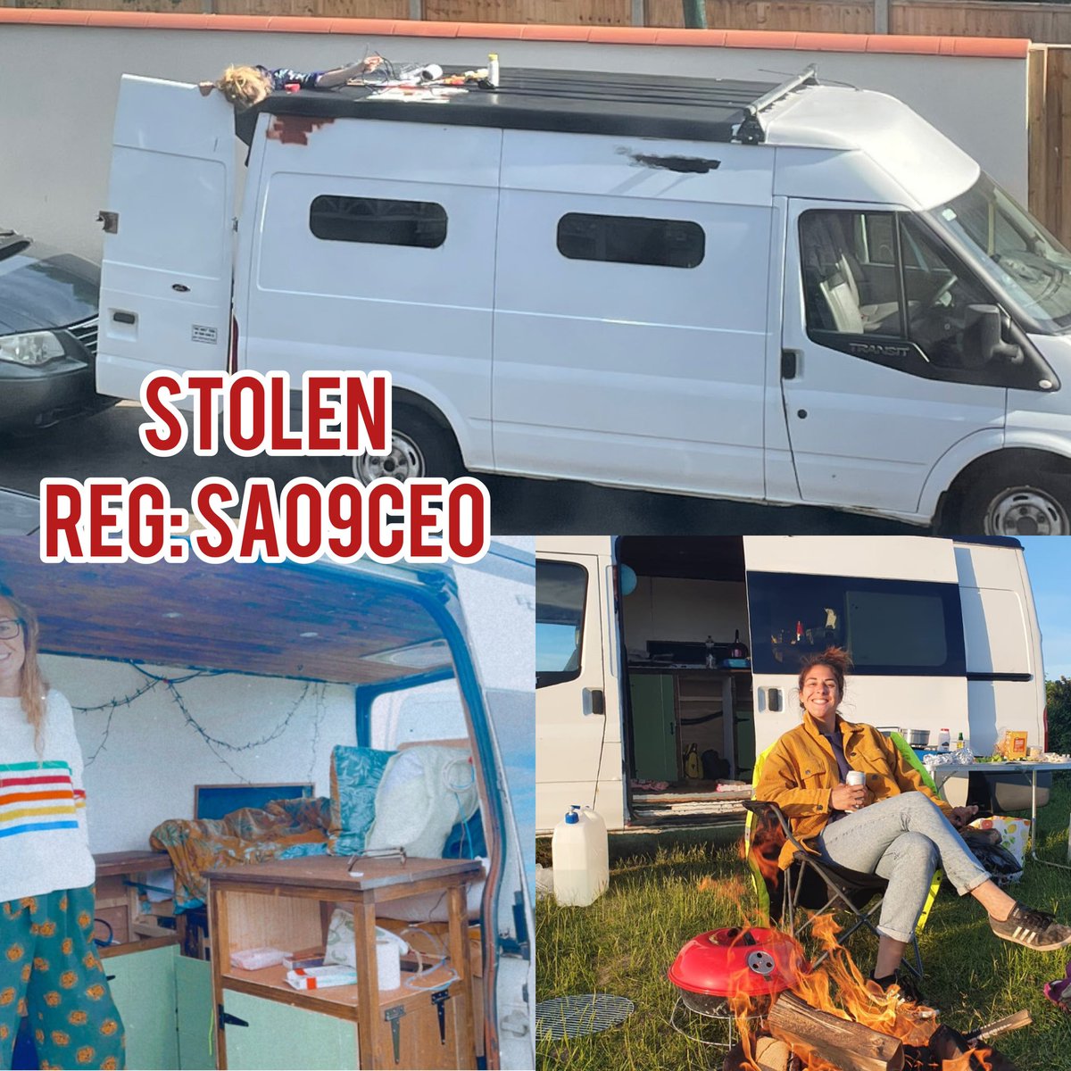 ***STOLEN: Ford Transit 2009 camper*** 
PLEASE SHARE
Reg: SA09 CEO
Distinctive features - painted black roof, rust spray paint at the top. Semi converted interior brown/ green. Small side windows. Noticeable sticker one rear door. Solar panel on roof. 78k on clock. #northlondon