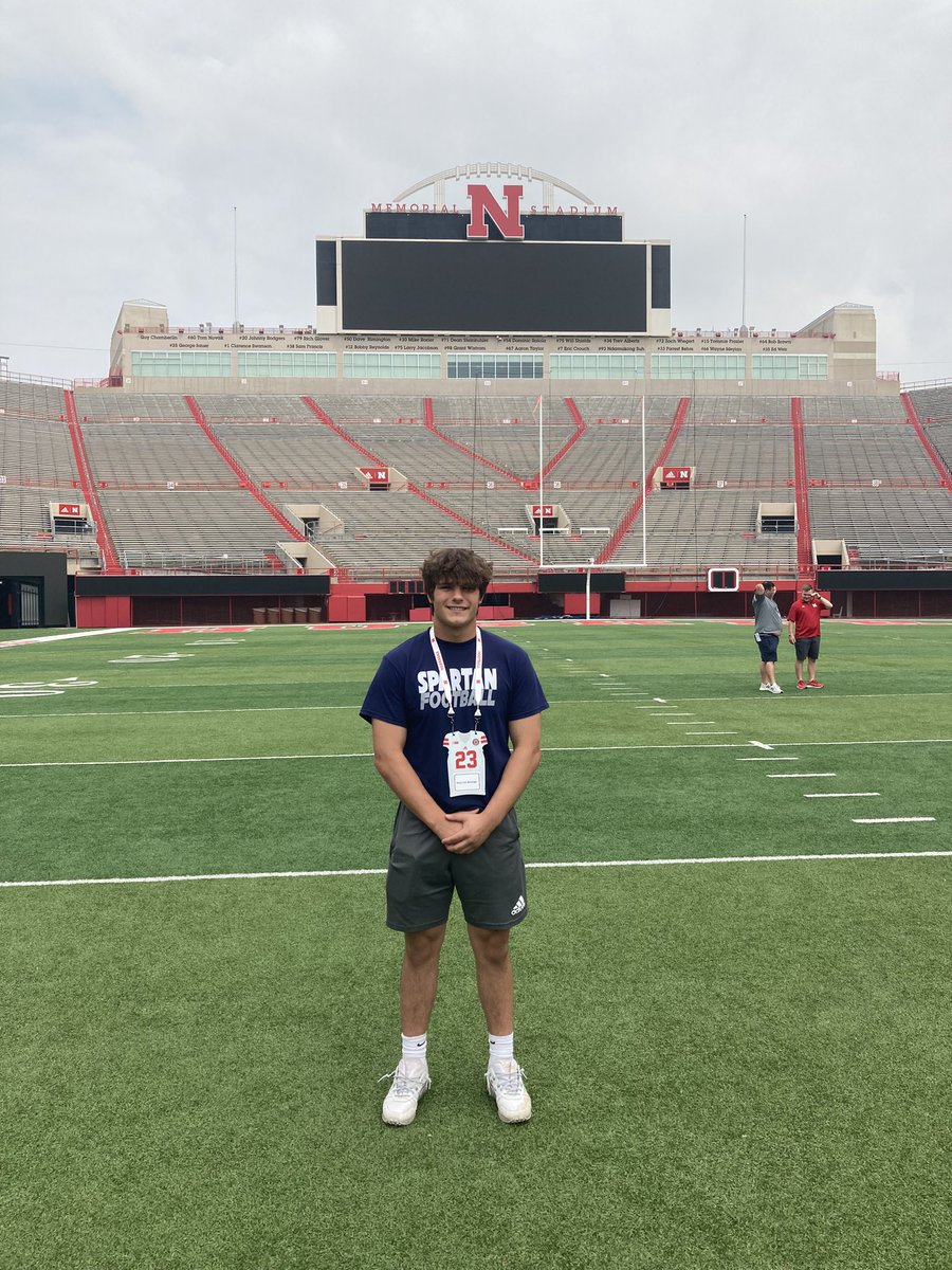 rusty_j_van's tweet photo. Had a great time in Husker Nation today! Loved the energy, players, and coaching staff! #GBR  @CoachChinander @SeanDillonNU @TMossbrucker @coach_frost @BarrettRuud @HuskerFBNation https://t.co/8ShIBQfGo6