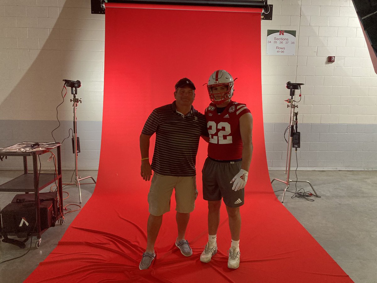 rusty_j_van's tweet photo. Had a great time in Husker Nation today! Loved the energy, players, and coaching staff! #GBR  @CoachChinander @SeanDillonNU @TMossbrucker @coach_frost @BarrettRuud @HuskerFBNation https://t.co/8ShIBQfGo6