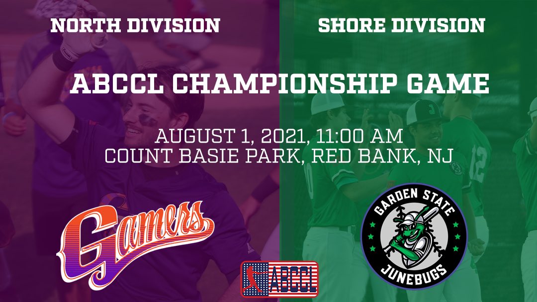ABCCL_NJ's tweet photo. Championship time!!! Come down in person or check out the @ABCCL_Gamers face the @ABCCL_JBugs live on YouTube. Link in bio. The championship will be a three-game series. Starting with tomorrow’s double-header at 11 AM!!! https://t.co/2kr8AQ4BRx