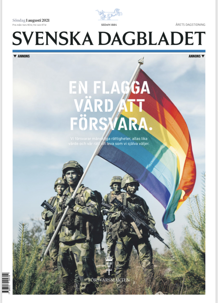 Snygg etta i morgon hos @SvD där @Forsvarsmakten köpt förstasidan. #svfm #Värtattförsvara #Säkpol