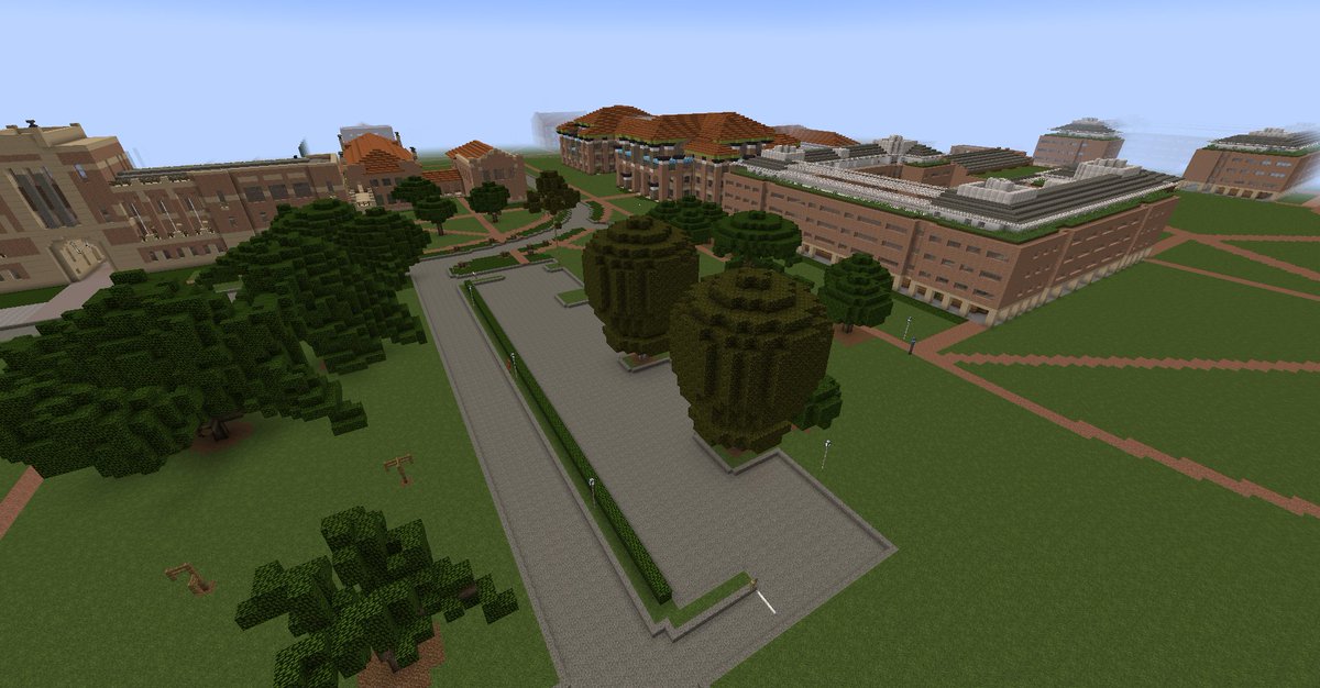 minecraft_rice's tweet photo. Making progress with some landscaping near Lovett North Lot and Herzstein https://t.co/kVwCGU6yJc