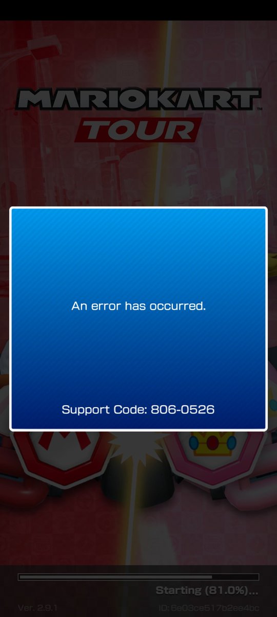 aj_biddle's tweet photo. @mariokarttourEN I haven't been able to log in at all during this recent tour. I keep getting this error message. I don't know how to contact support without using the game, so here we are.  I've never had any issues in the past I love this game. https://t.co/3zvSBOEb3h