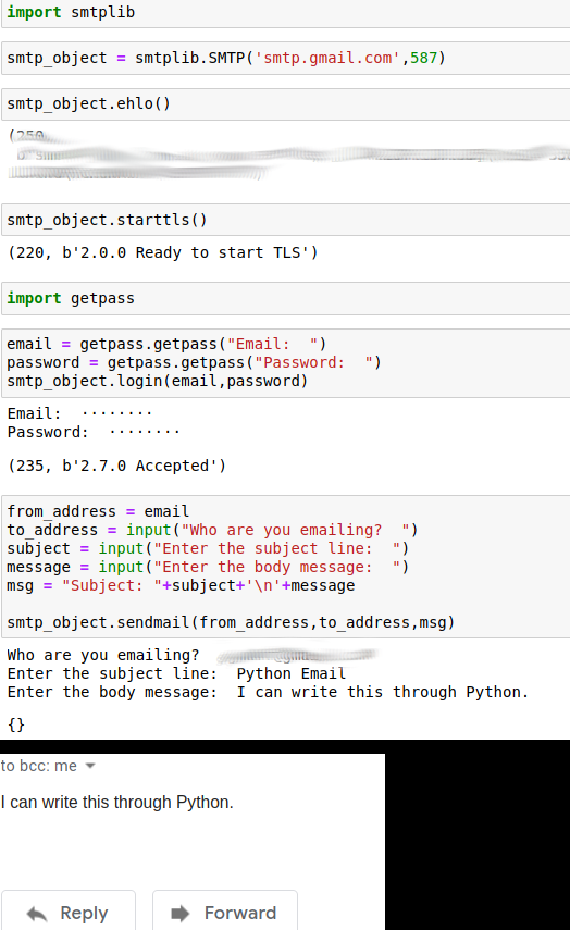 SteveisCoding's tweet image. R1:D36 - #Python #100DaysOfCode, continued:

Sent my first email through Python! 📨♥️🐍