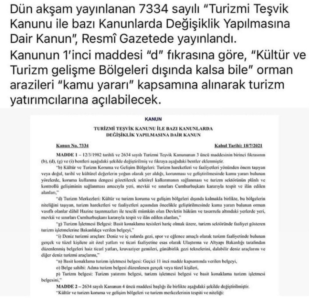 Ormanlık alanlar yanarken çıkarılan yasaya bak. Söyleyecek söz bulamıyorum. #TürkiyeYanıyor