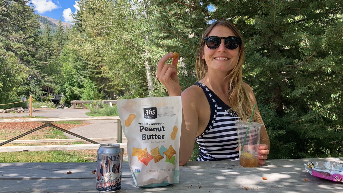 meredithekay's tweet image. Enjoying some PB nugs from @WholeFoods #filledwithrealpb … pairs well with my Was Angeles @UintaBrewing