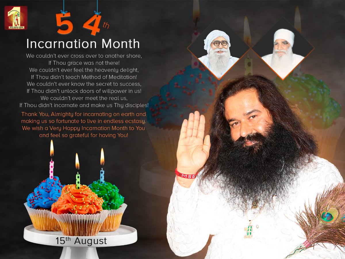 DivyaVarma02's tweet photo. Yipeeee🥳🥳🥳 #AuspiciousAugust has been arrived and excitement is on the high..😍😍😍 Saint Dr Gurmeet Ram Rahim Singh Ji Insan birth month is the special month for all of us because he blessed us with everything..💞💞 https://t.co/c1qF3Oamhf