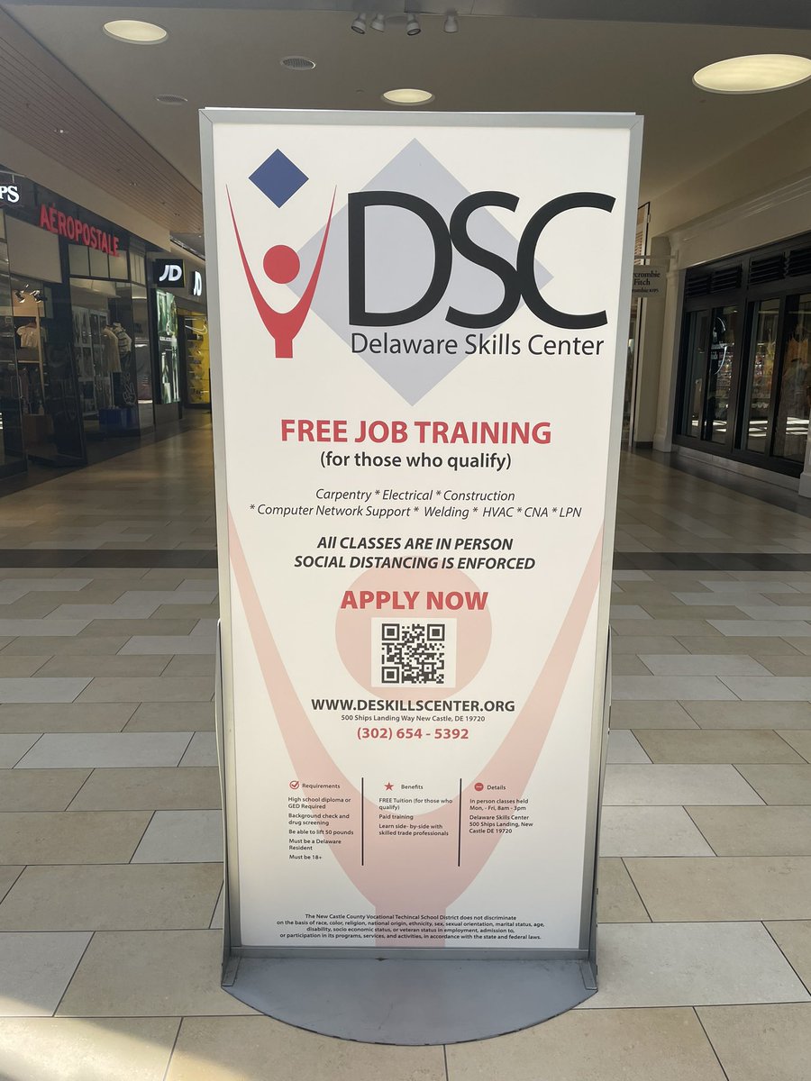 Doing a little shopping at Christiana Mall and realized @NCCVoTech is everywhere! Creating 21st century workers with skills that put them to work. <a href="/AED_NCCVT/">Adult Education Div.</a> <a href="/MichaelKittelDE/">Michael Kittel</a> <a href="/Supt_Jones/">Joseph Jones</a>