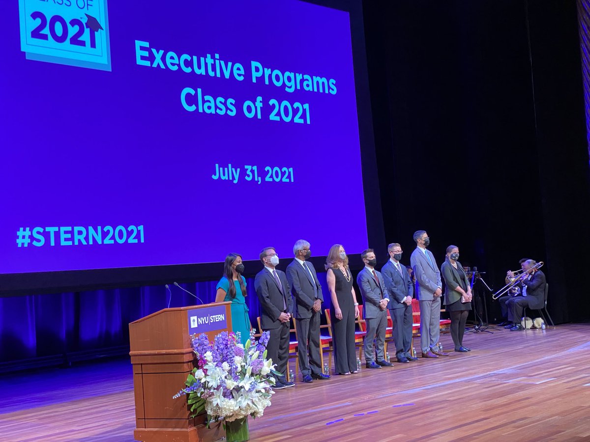 The brass band plays “Land of Hope and Glory”. I’m a sucker for processions. These graduates have gone through so much to be here today.  We are so so proud of them. #stern2021