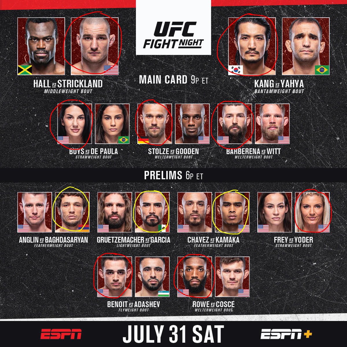 harleypredicts's tweet photo. Predictions for UFC Fight Night: Hall vs. Strickland #UFC #FightNight #UFCVegas33 #fightpredictions https://t.co/0gQSmYkkKs