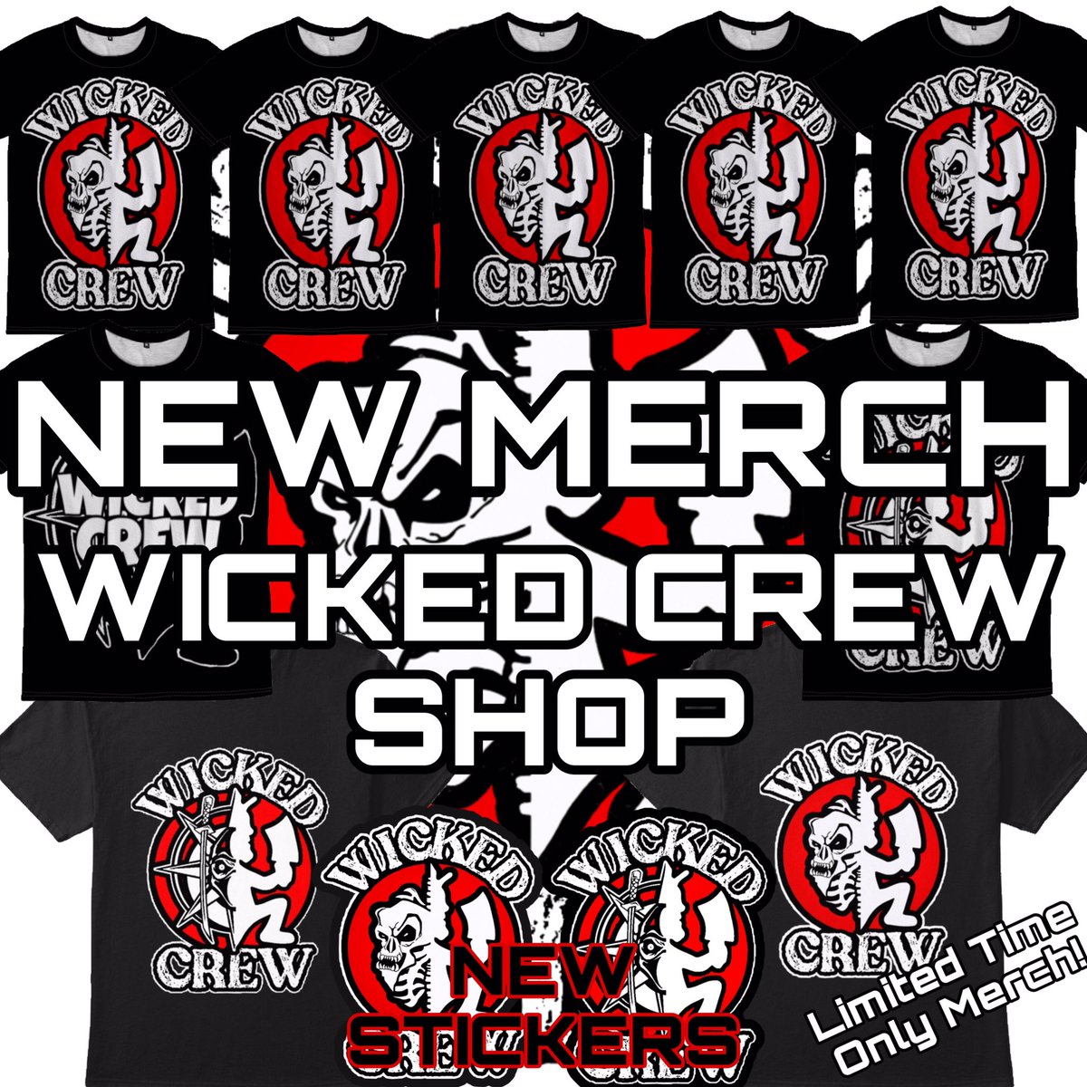 wickedcrew1's tweet photo. New Merch has dropped! We love the family and we support the music! To all the fam that never chose a side this is for you!! Much love ❤️ https://t.co/P63vOPaa0h