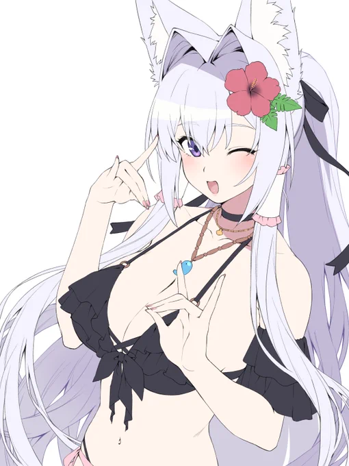 うちのこ たまもさん水着いろいろ途中 