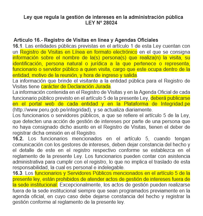 CarlosCaroCoria's tweet photo. La Ley de Lobbies ordena que la @presidenciaperu registre las visitas a @PedroCastilloTe, es declaración jurada y se publica en web. El Pdte. no puede atender gestión de intereses en su casa, tiene el deber constitucional de cumplir y hacer cumplir las leyes (art. 118.1 C93). https://t.co/Aik9ddCB9R