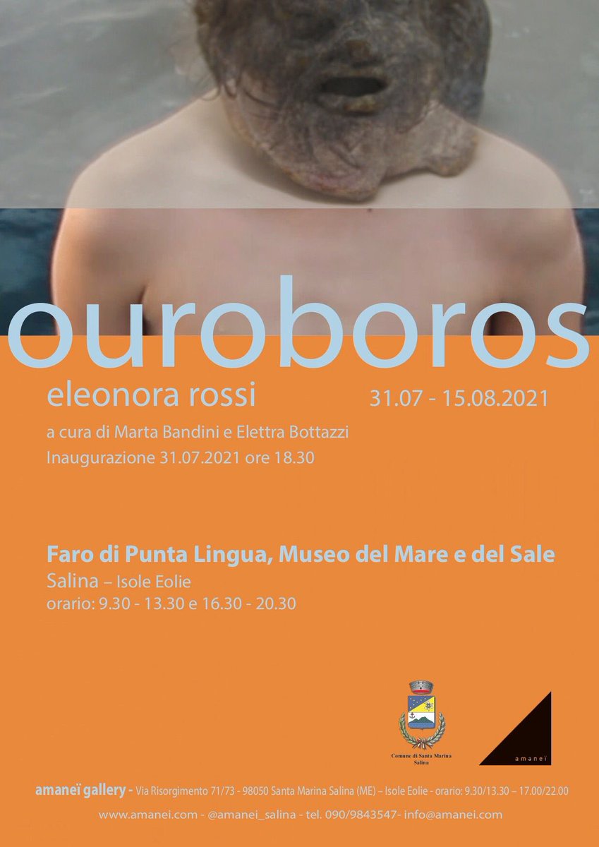 diegogen's tweet photo. Se per mare approdate alle #Eolie, fino al 15 agosto la personale di #eleonorarossi #ouroboros, a #Salina grazie alle due mecenati #martabandini ed #eleonorabottazzi che animano l’isola con le loro proposte culturali. #galleriaamanei https://t.co/0SgMIb4Eht