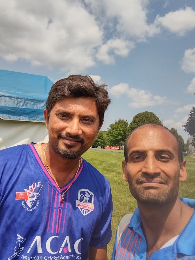 venkataramansa3's tweet photo. Nice of the St. Louis Americans' #SidaarthTrivedi, formerly of @rajasthanroyals, to take this post-game selfie with me @MiLCricket #minorleaguecricket #milcusa #IPLgreat https://t.co/Iezj1pDWUN