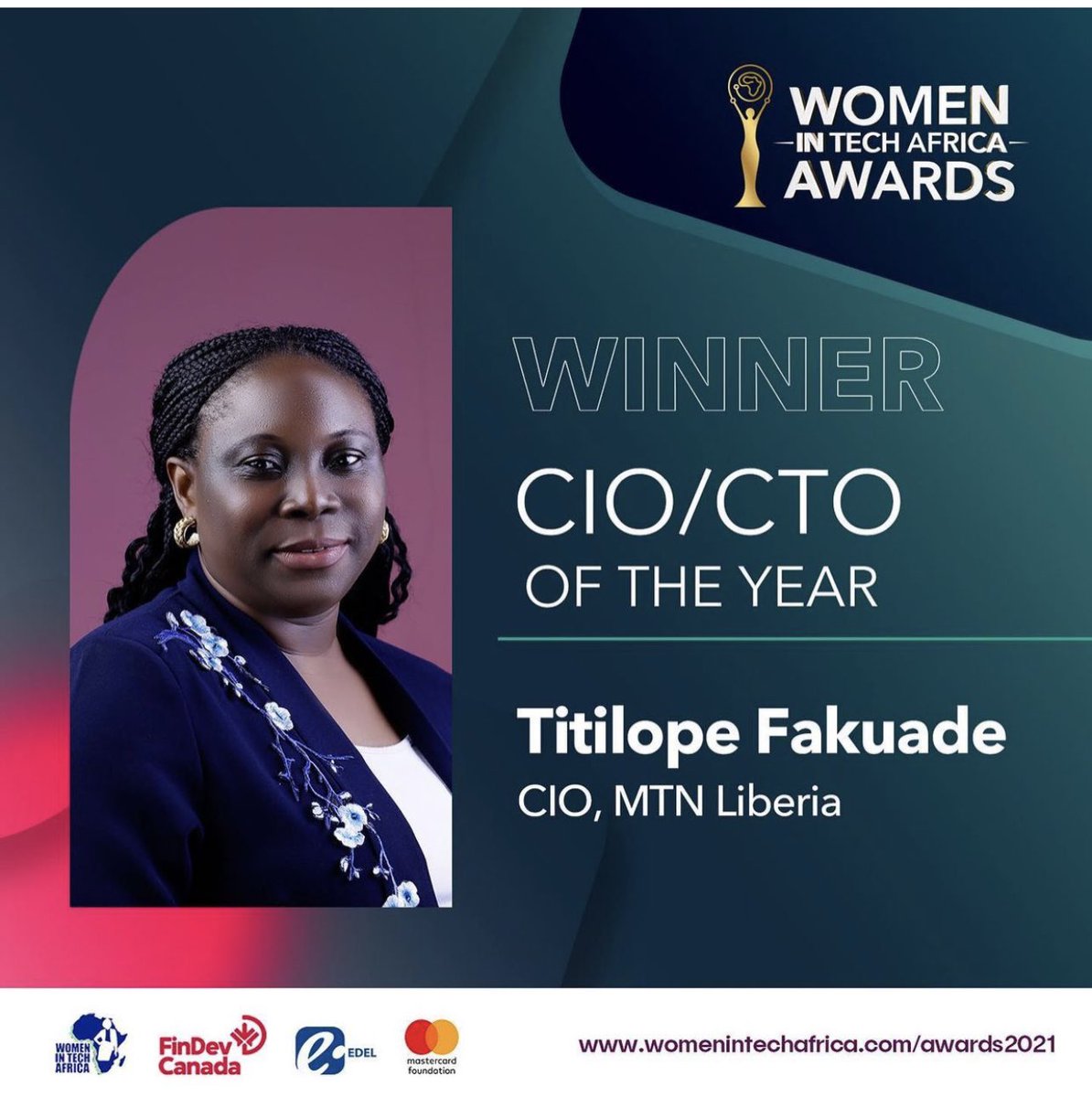ucheofodile's tweet photo. Very proud of @taifakus . When she joined the @MTNlonestar team a couple of years ago, I had no doubt that she was destined for greatness. She proved me right many times over. Congratulations Titi on the award. Well deserved!!!@MTNGroup #goodtogether https://t.co/uiHwTPnh1z