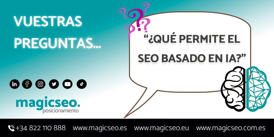magicseoweb's tweet image. 💬 &quot;¿QUÉ PERMITE EL #SEO BASADO EN #IA?&quot; 💬
La #InteligenciaArtificial nos permite #posicionar las #webs de los clientes desde la ciudad donde esté su #públicoobjetivo, lo cual representa una #ventaja respecto a su #competencia. 
Contáctanos 📧 hola@magicseo.es
#tráficodecalidad