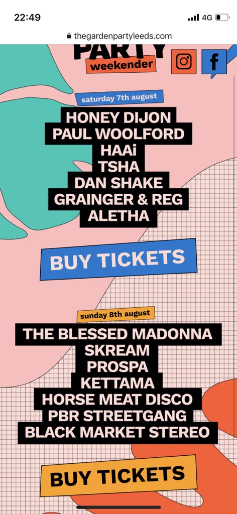 2 x Leeds garden party weekend tickets 
£80 each #leedsgardenparty #festival #festivals #festivalengland